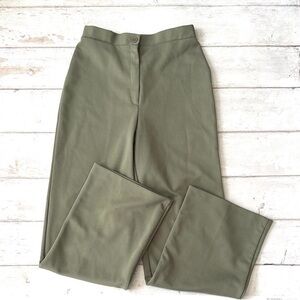 Beeline Size 8 Olive Green Women's Pants Slacks Wide Leg High Waisted Business